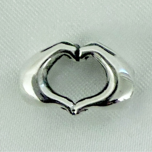 Unbranded Jewelry - Sterling Silver Slide Charm of Hands Forming a Heart